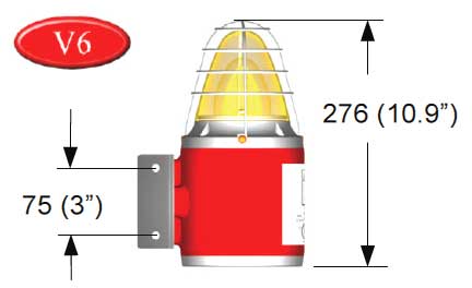 Clifford & Snell - Yodalex V6 - Hazardous Area ATEX Sounders (Horns) & Beacons (Strobes) - Dimensions Illustration